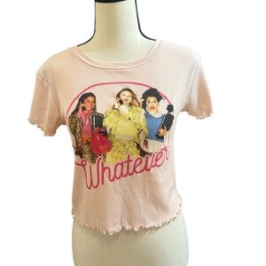 Clueless whatever Chic Pink Graphic Crop Top